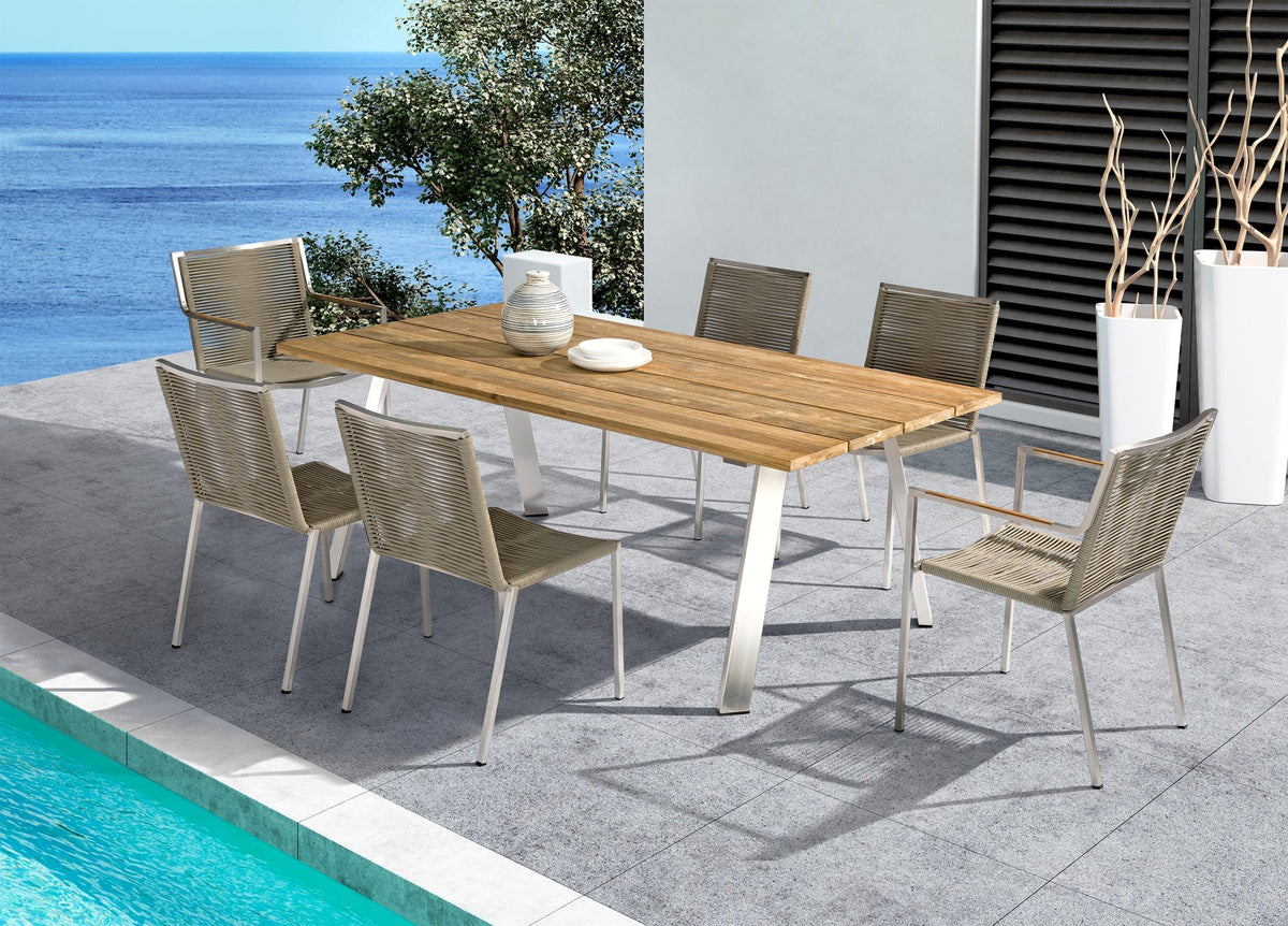 Whiteline Modern Living Rhea Outdoor Dining Chair - DC1834-LBRN