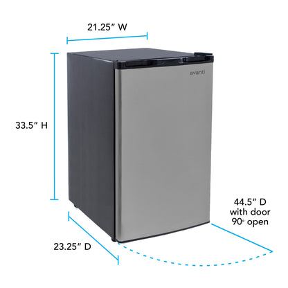 Avanti 4.5 cu. ft. Compact Refrigerator with True Freezer - RMX45B3S