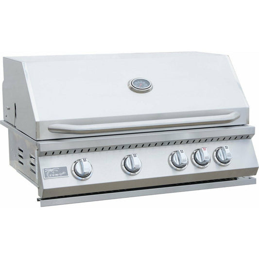 KoKoMo Aruba BBQ Island with Built In BBQ Grill Side Burner and Refrigerator - ARUBA